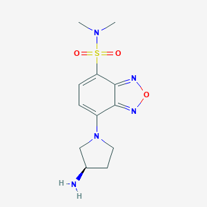 molecular formula C12H17N5O3S B125471 7-[(3R)-3-氨基吡咯烷-1-基]-N,N-二甲基-2,1,3-苯并恶二唑-4-磺酰胺 CAS No. 143112-49-6
