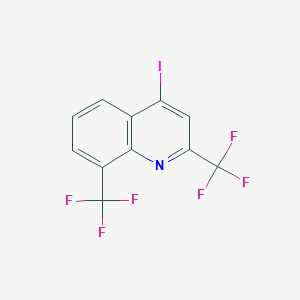molecular formula C11H4F6IN B12547116 Quinoline, 4-iodo-2,8-bis(trifluoromethyl)- CAS No. 150785-69-6