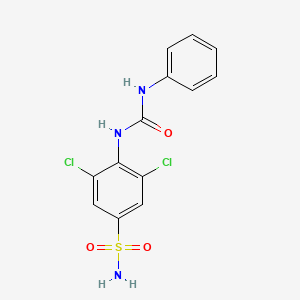 molecular formula C13H11Cl2N3O3S B12547380 Benzenesulfonamide, 3,5-dichloro-4-[[(phenylamino)carbonyl]amino]- CAS No. 175014-67-2