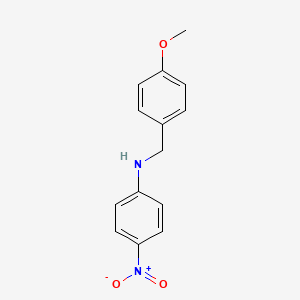 molecular formula C14H14N2O3 B12547397 Benzenemethanamine, 4-methoxy-N-(4-nitrophenyl)- CAS No. 142599-41-5