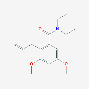 molecular formula C16H23NO3 B12547503 Benzamide, N,N-diethyl-3,5-dimethoxy-2-(2-propenyl)- CAS No. 150130-06-6