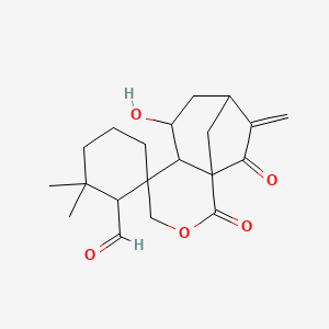 7-Hydroxy-2',2'-dimethyl-10-methylidene-2,11-dioxospiro[3-oxatricyclo[7.2.1.01,6]dodecane-5,6'-cyclohexane]-1'-carbaldehyde