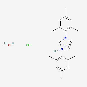 molecular formula C21H29ClN2O B12547530 1,3-Bis(2,4,6-trimethylphenyl)-1,2-dihydroimidazol-1-ium;chloride;hydrate CAS No. 840541-23-3