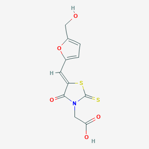 2-[(5Z)-5-[[5-(hydroxymethyl)furan-2-yl]methylidene]-4-oxo-2-sulfanylidene-1,3-thiazolidin-3-yl]acetic acid
