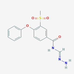 molecular formula C15H15N3O4S B12547545 N-[(E)-hydrazinylidenemethyl]-3-methylsulfonyl-4-phenoxybenzamide 