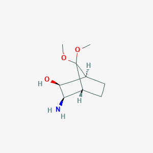 molecular formula C9H17NO3 B12547606 Bicyclo[2.2.1]heptan-2-ol, 3-amino-7,7-dimethoxy-, (1S,2S,3R,4R)- CAS No. 842120-48-3