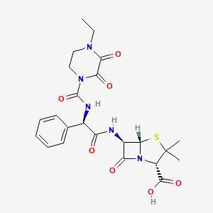 (2S,5S,6R)-6-[[(2R)-2-[[(4-ethyl-2,3-dioxo-1-piperazinyl)-oxomethyl]amino]-1-oxo-2-phenylethyl]amino]-3,3-dimethyl-7-oxo-4-thia-1-azabicyclo[3.2.0]heptane-2-carboxylic acid