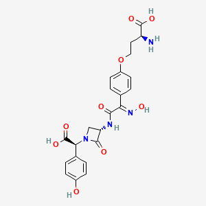 (2S)-2-amino-4-[4-[(E)-C-[[(3S)-1-[(S)-carboxy-(4-hydroxyphenyl)methyl]-2-oxoazetidin-3-yl]carbamoyl]-N-hydroxycarbonimidoyl]phenoxy]butanoic acid