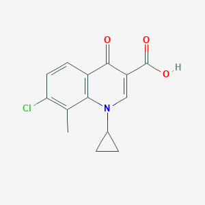 molecular formula C14H12ClNO3 B125478 7-Chloro-1-cyclopropyl-1,4-dihydro-8-methyl-4-oxo-3-quinolinecarboxylic Acid CAS No. 103877-20-9