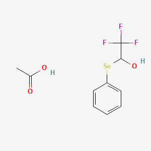 molecular formula C10H11F3O3Se B12547810 Acetic acid;2,2,2-trifluoro-1-phenylselanylethanol CAS No. 143859-16-9