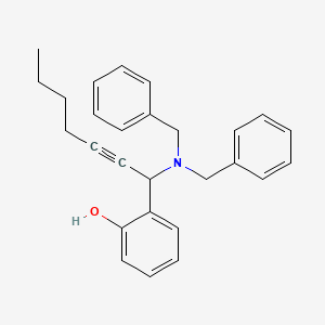 molecular formula C27H29NO B12547816 2-[1-(Dibenzylamino)hept-2-yn-1-yl]phenol CAS No. 664374-24-7