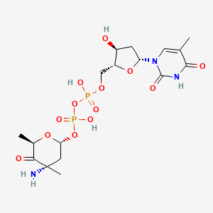 molecular formula C17H27N3O13P2 B1254798 dTDP-3-amino-2,3,6-trideoxy-C-methyl-D-erythro-hexopyranos-4-ulose 