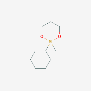molecular formula C10H20O2Si B12548046 2-Cyclohexyl-2-methyl-1,3,2-dioxasilinane CAS No. 142057-93-0