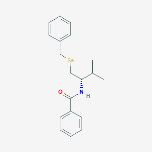 molecular formula C19H23NOSe B12548107 Benzamide, N-[(1S)-2-methyl-1-[[(phenylmethyl)seleno]methyl]propyl]- CAS No. 869383-51-7