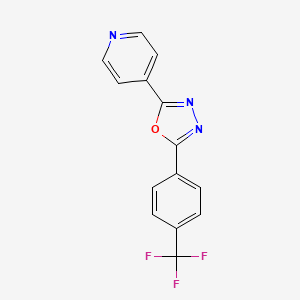 molecular formula C14H8F3N3O B12548152 Pyridine, 4-[5-[4-(trifluoromethyl)phenyl]-1,3,4-oxadiazol-2-yl]- CAS No. 143703-84-8