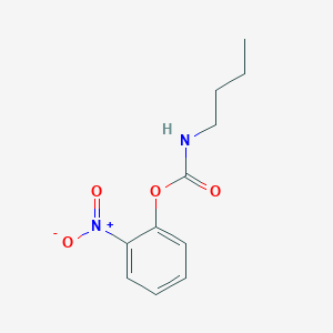 molecular formula C11H14N2O4 B12548158 Carbamic acid, butyl-, nitrophenyl ester CAS No. 143128-97-6