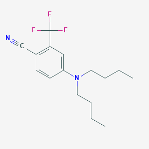 molecular formula C16H21F3N2 B12548179 Benzonitrile, 4-(dibutylamino)-2-(trifluoromethyl)- CAS No. 821776-98-1