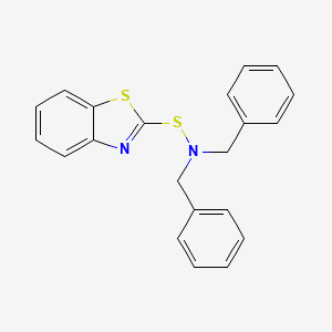 molecular formula C21H18N2S2 B12548184 N-[(1,3-Benzothiazol-2-yl)sulfanyl]-N-benzyl-1-phenylmethanamine CAS No. 180591-20-2