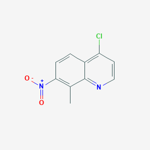 molecular formula C10H7ClN2O2 B12548203 Quinoline, 4-chloro-8-methyl-7-nitro- CAS No. 145363-59-3