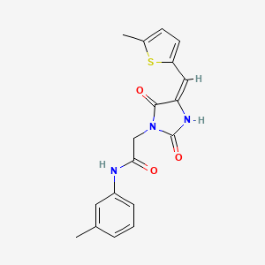 molecular formula C18H17N3O3S B1254821 N-(3-methylphenyl)-2-{(4E)-4-[(5-methylthien-2-yl)methylene]-2,5-dioxoimidazolidin-1-yl}acetamide 