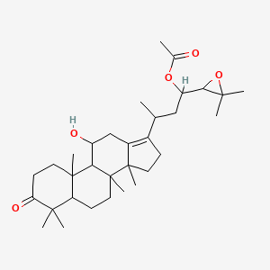 molecular formula C32H50O5 B1254824 [1-(3,3-Dimethyloxiran-2-yl)-3-(11-hydroxy-4,4,8,10,14-pentamethyl-3-oxo-1,2,5,6,7,9,11,12,15,16-decahydrocyclopenta[a]phenanthren-17-yl)butyl] acetate 
