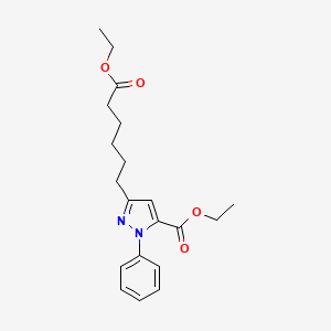 molecular formula C20H26N2O4 B12548243 Ethyl 3-(6-ethoxy-6-oxohexyl)-1-phenyl-1H-pyrazole-5-carboxylate CAS No. 672952-66-8