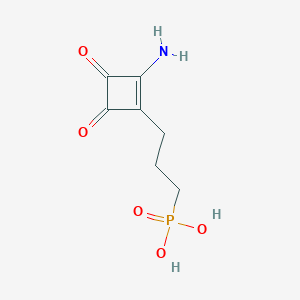 molecular formula C7H10NO5P B12548277 Phosphonic acid, [3-(2-amino-3,4-dioxo-1-cyclobuten-1-yl)propyl]- CAS No. 150188-08-2