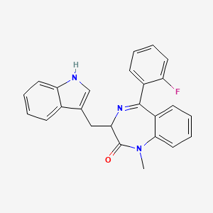 molecular formula C25H20FN3O B1254831 5-(2-fluorophenyl)-3-(1H-indol-3-ylmethyl)-1-methyl-3H-1,4-benzodiazepin-2-one 