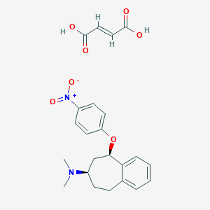 molecular formula C23H26N2O7 B1254832 (E)-but-2-enedioic acid;(5R,7R)-N,N-dimethyl-5-(4-nitrophenoxy)-6,7,8,9-tetrahydro-5H-benzo[7]annulen-7-amine 