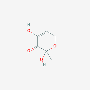 molecular formula C6H8O4 B12548322 2,4-Dihydroxy-2-methyl-2H-pyran-3(6H)-one CAS No. 142182-45-4