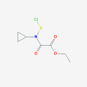 molecular formula C7H10ClNO3S B12548326 Ethyl [(chlorosulfanyl)(cyclopropyl)amino](oxo)acetate CAS No. 142229-69-4