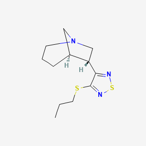 molecular formula C12H19N3S2 B1254834 (5R,6R)-6-[3-(Propylthio)-1,2,5-thiadiazole-4-yl]-1-azabicyclo[3.2.1]octane 