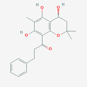 molecular formula C21H24O5 B1254844 2',4',4''-Trihydroxy-3',6'',6''-trimethylpyrano[2'',3'':6',5']dihydrochalcone 