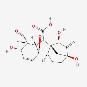 molecular formula C19H22O7 B1254848 (1S,2S,4aR,4bR,7S,9S,9aR,10S,10aR)-2,7,9-trihydroxy-1-methyl-8-methylidene-13-oxo-1,2,4b,5,6,7,8,9,10,10a-decahydro-4a,1-(epoxymethano)-7,9a-methanobenzo[a]azulene-10-carboxylic acid 