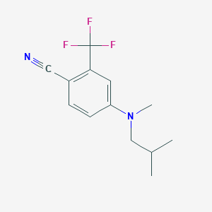 molecular formula C13H15F3N2 B12548622 Benzonitrile, 4-[methyl(2-methylpropyl)amino]-2-(trifluoromethyl)- CAS No. 821777-23-5