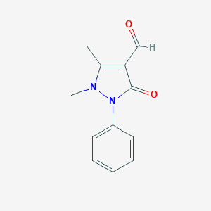 molecular formula C12H12N2O2 B125487 1,5-dimethyl-3-oxo-2-phenyl-2,3-dihydro-1H-pyrazole-4-carbaldehyde CAS No. 950-81-2