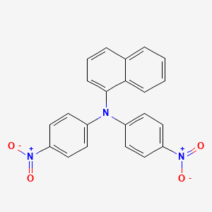 molecular formula C22H15N3O4 B12548704 N,N-Bis(4-nitrophenyl)naphthalen-1-amine CAS No. 150044-10-3