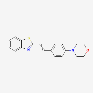 molecular formula C19H18N2OS B12548723 Benzothiazole, 2-[2-[4-(4-morpholinyl)phenyl]ethenyl]- CAS No. 160380-35-8