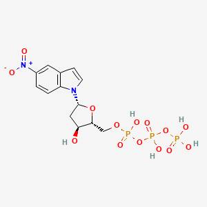 molecular formula C13H17N2O14P3 B1254873 1-{2-Deoxy-5-O-[(R)-Hydroxy{[(R)-Hydroxy(Phosphonooxy)phosphoryl]oxy}phosphoryl]-Beta-D-Erythro-Pentofuranosyl}-5-Nitro-1h-Indole 