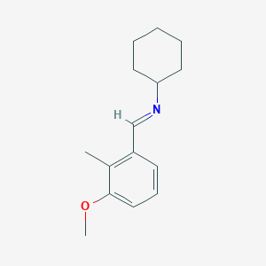 molecular formula C15H21NO B12548751 Cyclohexanamine, N-[(3-methoxy-2-methylphenyl)methylene]- CAS No. 147356-73-8
