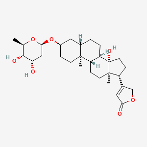 molecular formula C29H44O7 B1254876 3-[(3S,5S,8R,9S,10S,13R,14S,17R)-3-[(2R,4S,5S,6R)-4,5-dihydroxy-6-methyloxan-2-yl]oxy-14-hydroxy-10,13-dimethyl-1,2,3,4,5,6,7,8,9,11,12,15,16,17-tetradecahydrocyclopenta[a]phenanthren-17-yl]-2H-furan-5-one 