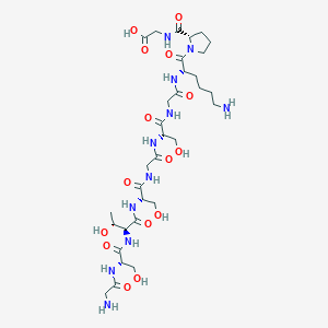 molecular formula C32H55N11O15 B12548765 Glycyl-L-seryl-L-threonyl-L-serylglycyl-L-serylglycyl-L-lysyl-L-prolylglycine CAS No. 845754-59-8