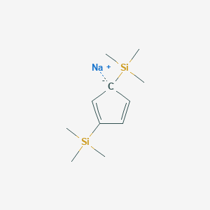 molecular formula C11H21NaSi2 B12548826 sodium;trimethyl-(3-trimethylsilylcyclopenta-1,4-dien-1-yl)silane CAS No. 145332-76-9