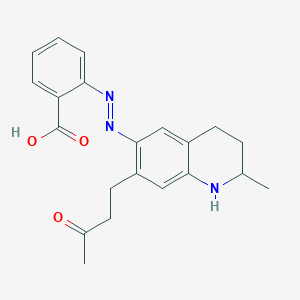 molecular formula C21H23N3O3 B12548853 Benzoic acid, 2-[2-[1,2,3,4-tetrahydro-2-methyl-7-(3-oxobutyl)-6-quinolinyl]diazenyl]- CAS No. 864849-18-3