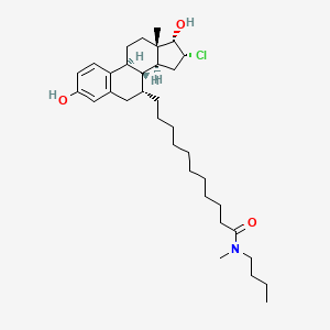 molecular formula C34H54ClNO3 B1254888 N-butyl-11-[(7R,8R,9S,13S,14S,16R,17S)-16-chloro-3,17-dihydroxy-13-methyl-6,7,8,9,11,12,14,15,16,17-decahydrocyclopenta[a]phenanthren-7-yl]-N-methylundecanamide 