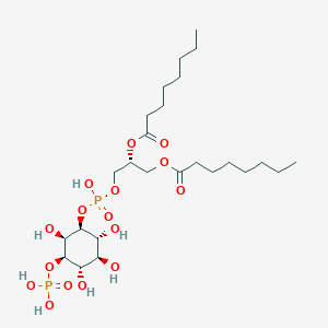 molecular formula C25H48O16P2 B1254890 1,2-二辛酰基-sn-甘油-3-磷酸-(1D-肌醇-3'-磷酸) 