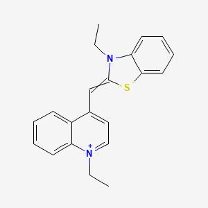 molecular formula C21H21N2S+ B12549028 Benzothiazolium, 3-ethyl-2-[(1-ethyl-4(1H)-quinolinylidene)methyl]- CAS No. 171367-97-8
