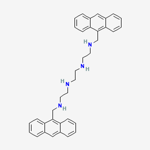 molecular formula C36H38N4 B12549074 N~1~,N~1'~-(Ethane-1,2-diyl)bis{N~2~-[(anthracen-9-yl)methyl]ethane-1,2-diamine} CAS No. 176324-74-6