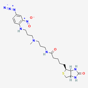 molecular formula C23H35N9O4S B1254910 N-(4-AZIDO-2-NITROPHENYL)-N'-(3-BIOTINYLAMINO-PROPYL)-N'-METHYL-1,3-PROPANEDIAMINE ACETATE SALT CAS No. 96087-37-5