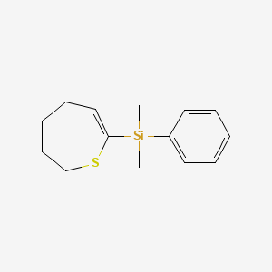 molecular formula C14H20SSi B12549200 Dimethyl(phenyl)(4,5,6,7-tetrahydrothiepin-2-yl)silane CAS No. 162318-37-8